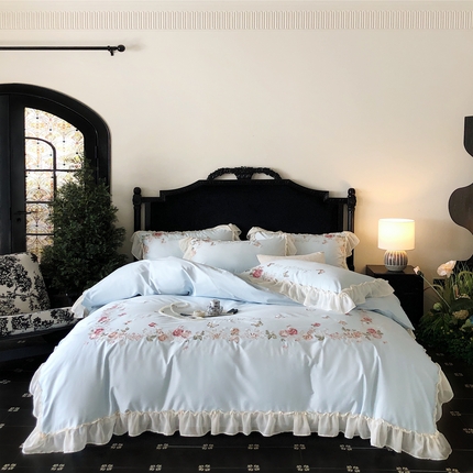 91家纺网 家纺一手货源 找家纺 （总）馨蕊家居  2025年春夏新品100S高奢简约长绒棉系列—棉春溪