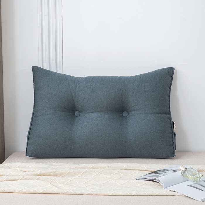 91家纺网 家纺一手货源 找家纺 美达人2025新款麻布珍珠棉三角靠背 亚麻单人 惜墨深灰