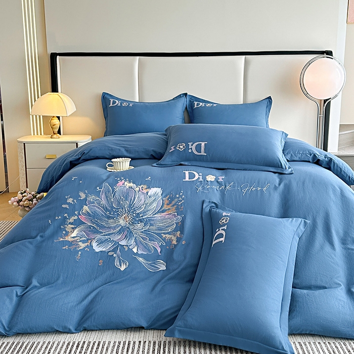 91家纺网 家纺一手货源 找家纺 （总）大麦乐田 2025新款磨毛刺绣四件套