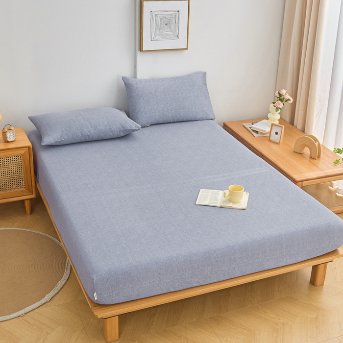 91家纺网 家纺一手货源 找家纺 首爱2025新款原棉老粗布床笠支持特殊规格定制 常年不断货 大批量供应  浅灰