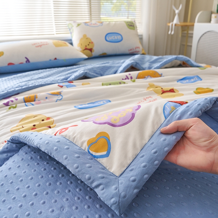 91家纺网 家纺一手货源 找家纺 暖阳 2025年新款纯棉豆豆夏被夏凉被被子被芯 豆豆-可爱甜心