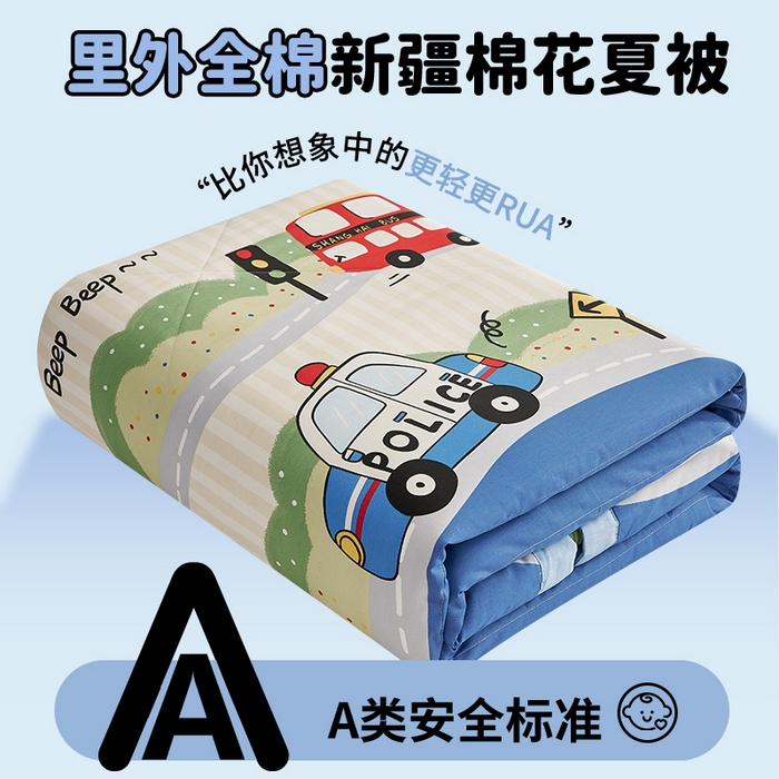 91家纺网 家纺一手货源 找家纺 暖阳 【同款地板价】2025年新款全棉印花棉花夏被四件套被子被芯 汽车世界