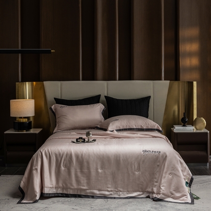 （总）时亿家居  2025新款80天丝提花床盖款夏被四件套 -晓雅系列