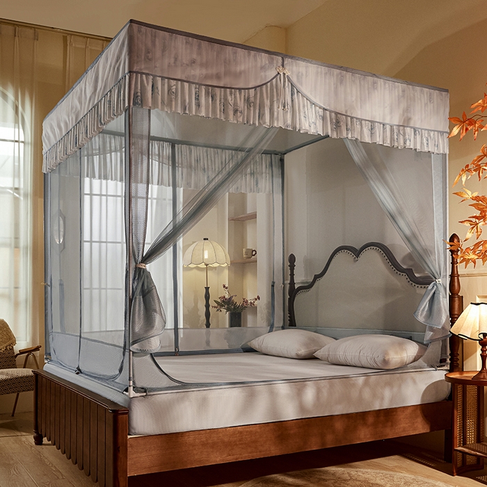 91家纺网 家纺一手货源 找家纺 （总）青竹苑2025新款花边款床笠底防摔坐床蚊帐-雅致