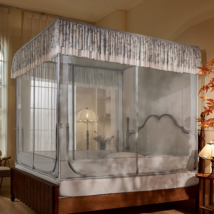 91家纺网 家纺一手货源 找家纺 （总）青竹苑2025新款花边款床笠底防摔坐床蚊帐-伊甸园