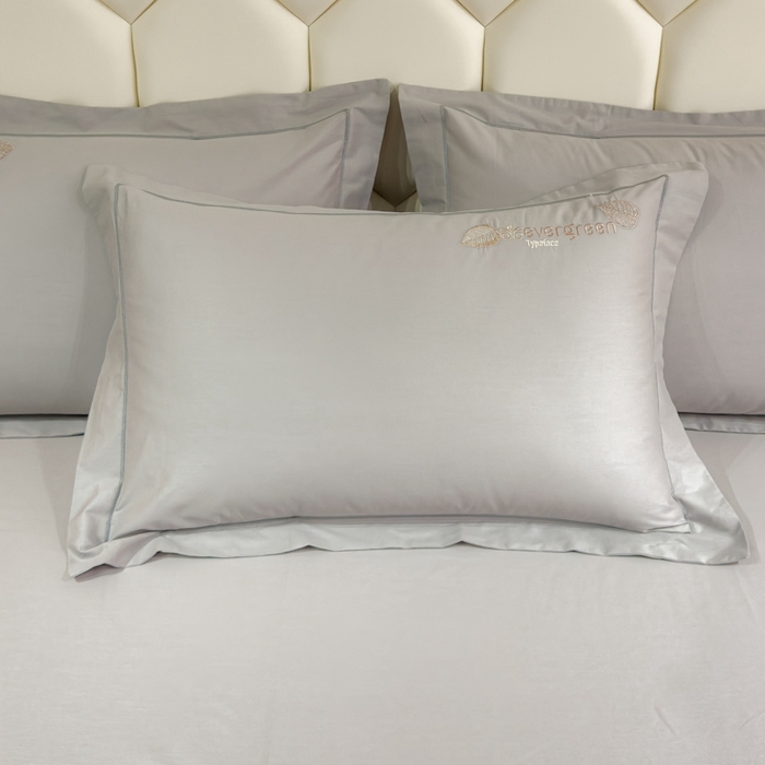 91家纺网 家纺一手货源 找家纺 U品汇  2025新款纯棉全棉长绒棉刺绣绣花高端礼盒四件套-叶夕 花晨叶夕-银灰