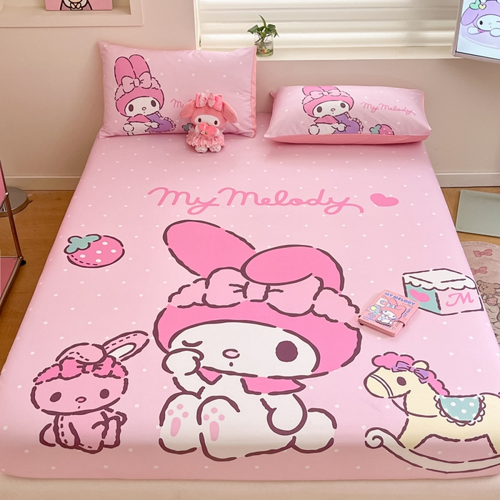 91家纺网 家纺一手货源 找家纺 金爱家 2025新款三丽欧全棉大版单品--床笠 棉单品-木马美乐蒂