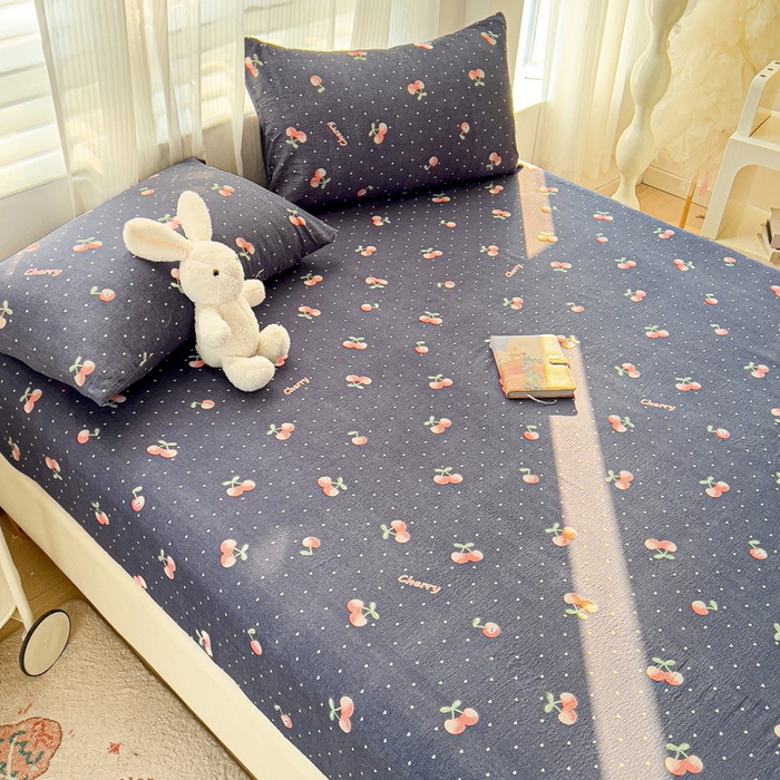 91家纺网 家纺一手货源 找家纺 纽缦家纺 2025新款云感提花双层纱床笠 大吉大厘