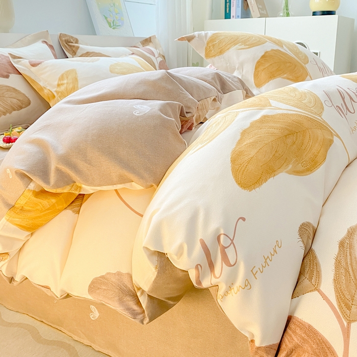 91家纺网 家纺一手货源 找家纺 直播2024新款斜纹磨毛印花四件套植物羊绒套件蒂诺情怀