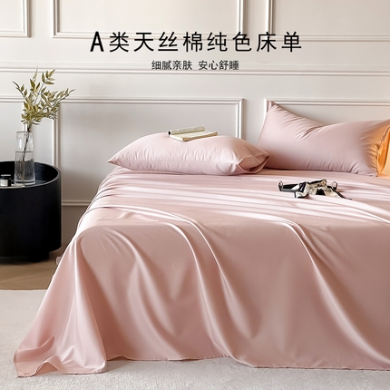 Mr.pig猪先生水洗棉 2025新款A类超柔天丝棉纯色单床单 银粉