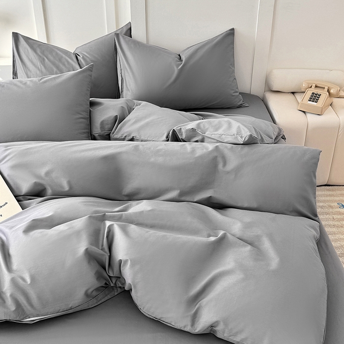 91家纺网 家纺一手货源 找家纺 卢赛尔 2025新款全13372纯色单被套 高级灰