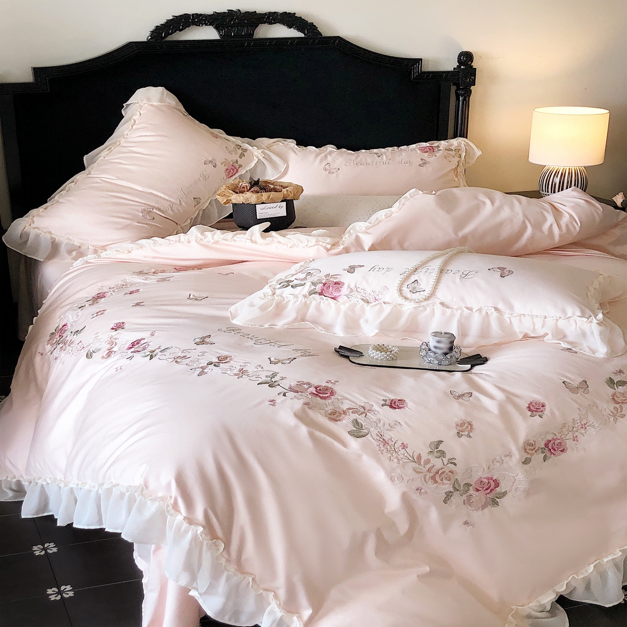 91家纺网 家纺一手货源 找家纺 馨蕊家居  2025年春夏新品100S高奢简约长绒棉系列—棉春溪 春溪-初夏粉