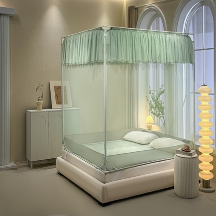 91家纺网 家纺一手货源 找家纺 卓尔居 2025绗绣编织防摔蚊帐-夏至 夏至-绿