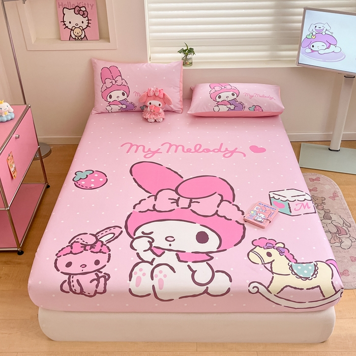 91家纺网 家纺一手货源 找家纺 金爱家 2025新款三丽欧全棉大版单品--床笠 棉单品-木马美乐蒂