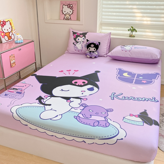 91家纺网 家纺一手货源 找家纺 金爱家 2025新款三丽欧全棉大版单品--床笠 棉单品-音乐库洛米