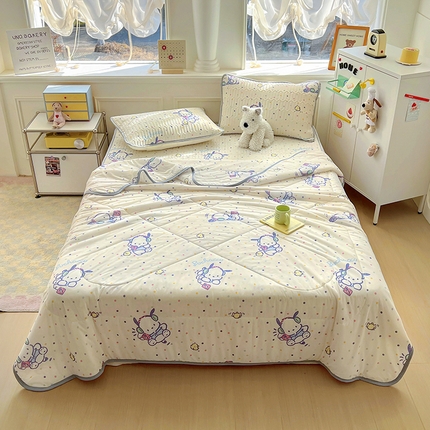 91家纺网 家纺一手货源 找家纺 希诺2025春夏新款小版三丽鸥凉感夏被夏凉被空调被 动感帕恰狗