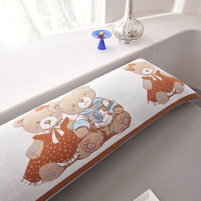 91家纺网 家纺一手货源 找家纺 爱港家纺 2025新款全棉纱布长枕套，双人 单人 情侣款纯棉枕套 相恋相守