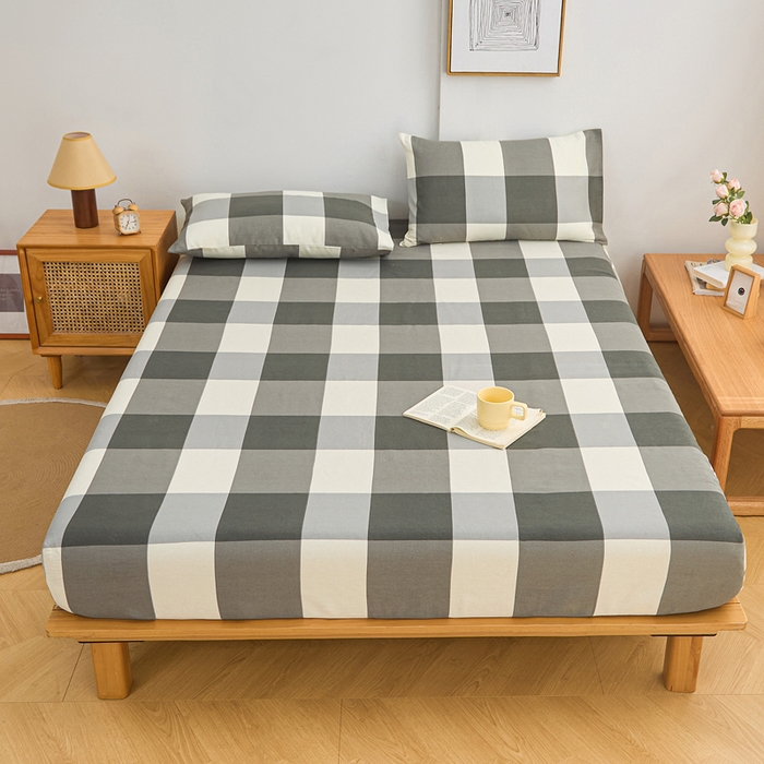 91家纺网 家纺一手货源 找家纺 首爱2025新款原棉老粗布床笠支持特殊规格定制 常年不断货 大批量供应  灰格