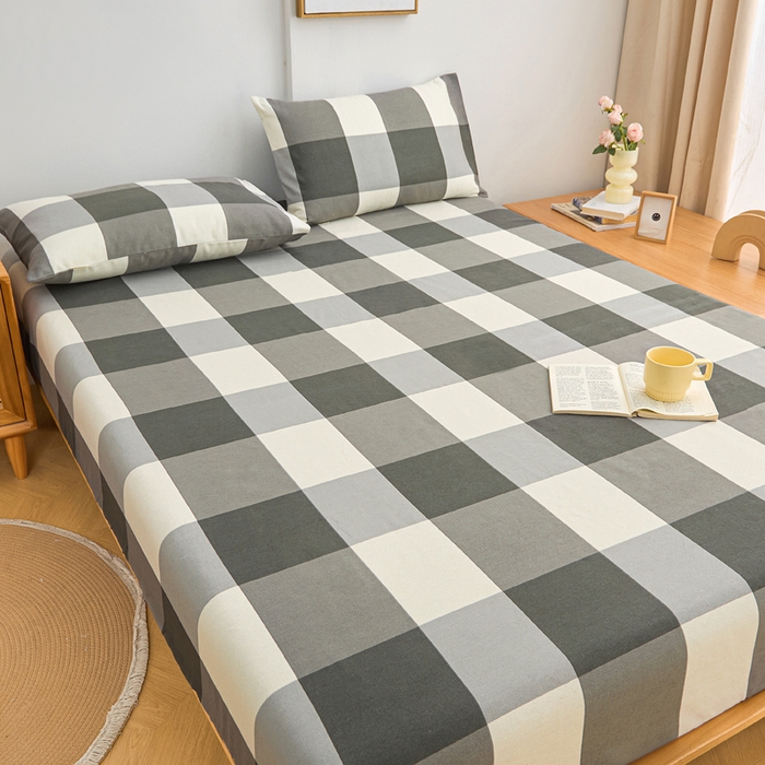 91家纺网 家纺一手货源 找家纺 首爱2025新款原棉老粗布床笠支持特殊规格定制 常年不断货 大批量供应  灰格