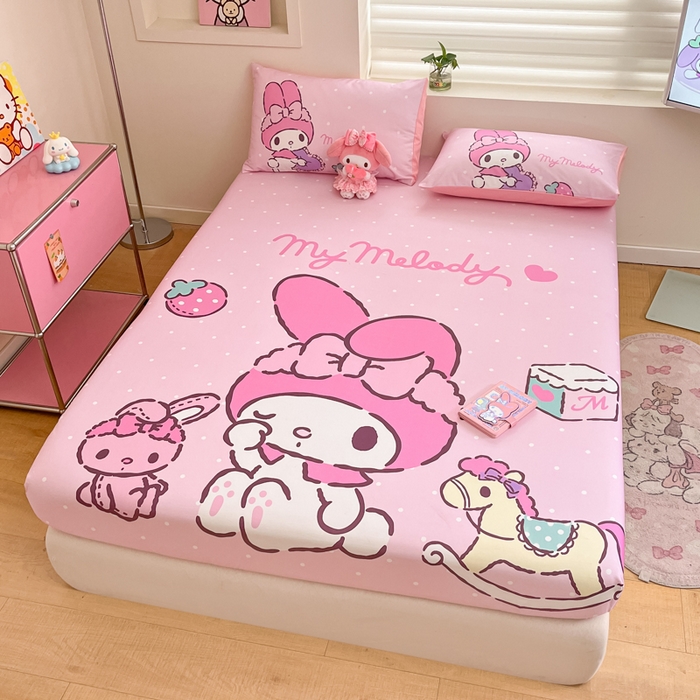 91家纺网 家纺一手货源 找家纺 金爱家 2025新款三丽欧全棉大版单品--床笠 棉单品-木马美乐蒂