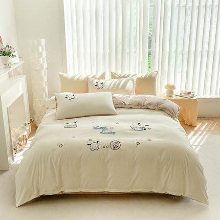 91家纺网 家纺一手货源 找家纺 （总）眷恋家纺 2025新款卡通毛巾绣水洗棉四件套