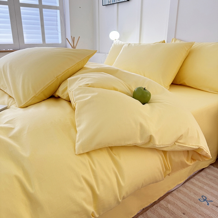 91家纺网 家纺一手货源 找家纺 卢赛尔 2025新款全13372纯色单被套 璀璨黄