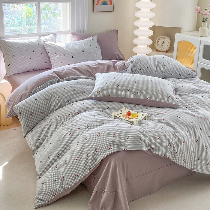 91家纺网 家纺一手货源 找家纺 富缦庭2025新款A类针织双层纱四件套格格情缘