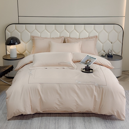 91家纺网 家纺一手货源 找家纺 （总）U品汇  2025新款纯棉全棉长绒棉刺绣绣花高端礼盒四件套-叶夕