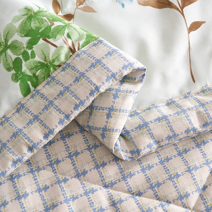 91家纺网 家纺一手货源 找家纺 羽梦家纺2025新款新疆棉花全棉夏凉被 山茶花开绿