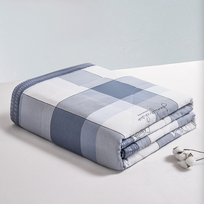 91家纺网 家纺一手货源 找家纺 羽梦家纺2025新款新疆棉花全棉夏凉被 时尚格调兰