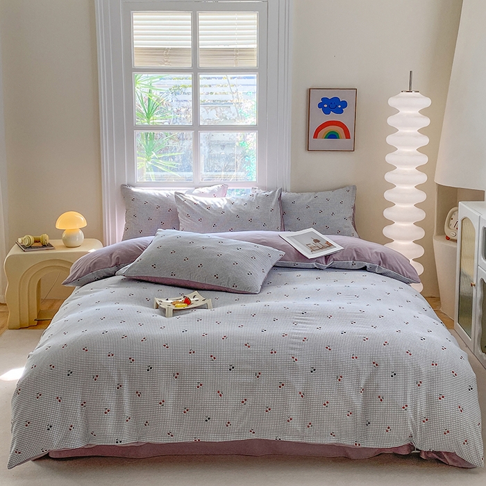 91家纺网 家纺一手货源 找家纺 富缦庭2025新款A类针织双层纱四件套格格情缘