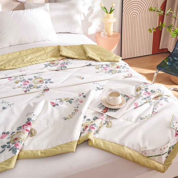 91家纺网 家纺一手货源 找家纺 羽梦家纺2025新款新疆棉花全棉夏凉被 兰亭雅香