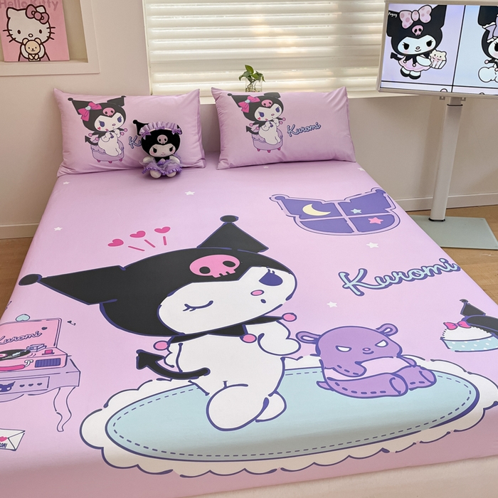 91家纺网 家纺一手货源 找家纺 金爱家 2025新款三丽欧全棉大版单品--床笠 棉单品-音乐库洛米