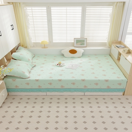 手艺人2025新款亲肤舒适纯棉A类不防滑炕盖榻榻米炕垫AK01-AK06 AK06绿