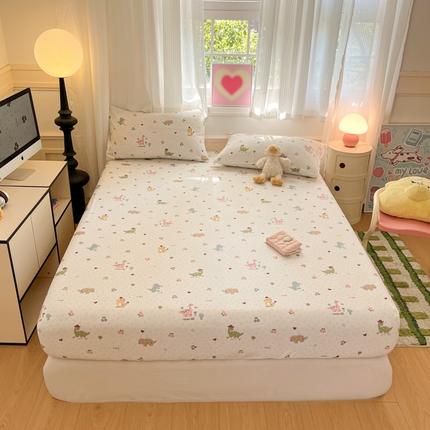 博雅 2025新款全棉A类双层纱床笠 萌趣龙宝