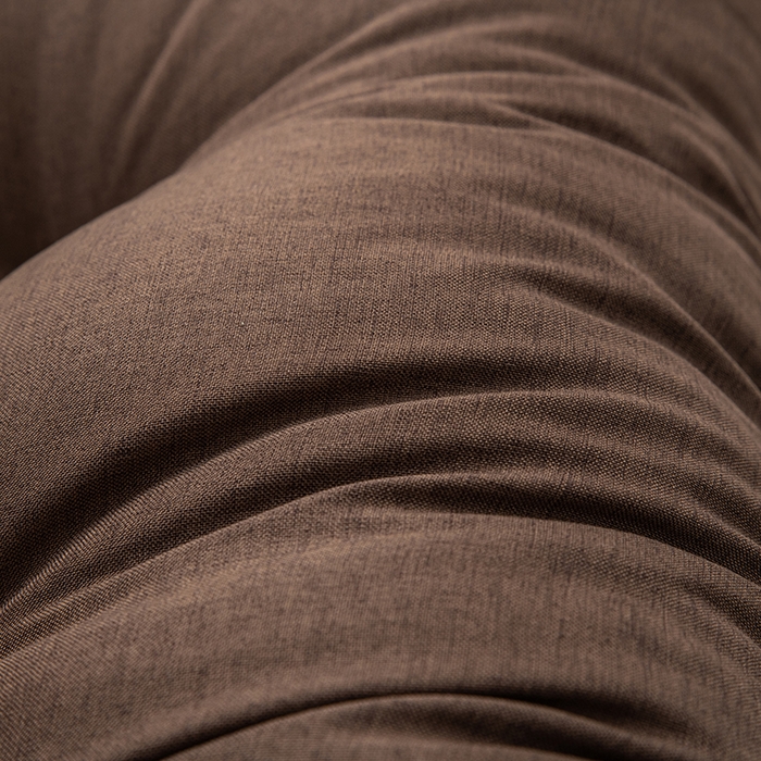 91家纺网 家纺一手货源 找家纺 美达人2025新款麻布珍珠棉三角靠背 亚麻单人 湘宜咖