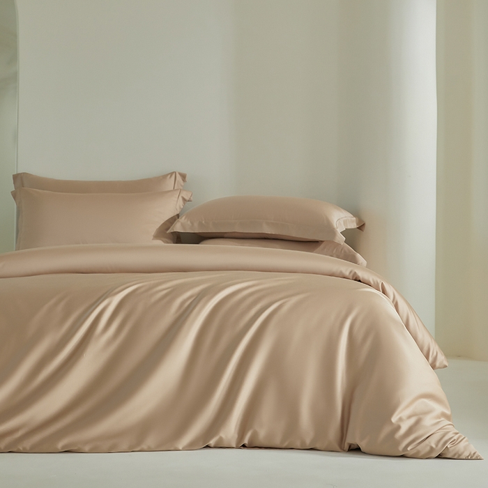 91家纺网 家纺一手货源 找家纺 618家纺 2025新款60SA类100支纯色系列进口兰精天丝四件套 香槟金