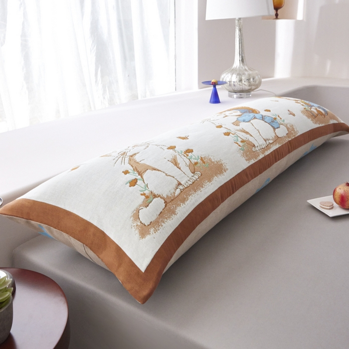 91家纺网 家纺一手货源 找家纺 爱港家纺 2025新款全棉纱布长枕套，双人 单人 情侣款纯棉枕套 萌宠宝贝