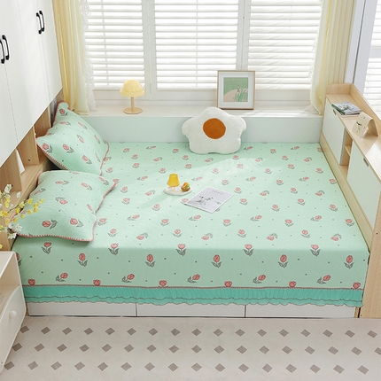 91家纺网 家纺一手货源 找家纺 手艺人2025新款亲肤舒适纯棉A类不防滑炕盖榻榻米炕垫AK01-AK06 AK01绿