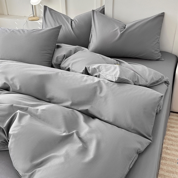 91家纺网 家纺一手货源 找家纺 卢赛尔 2025新款全13372纯色单被套 高级灰