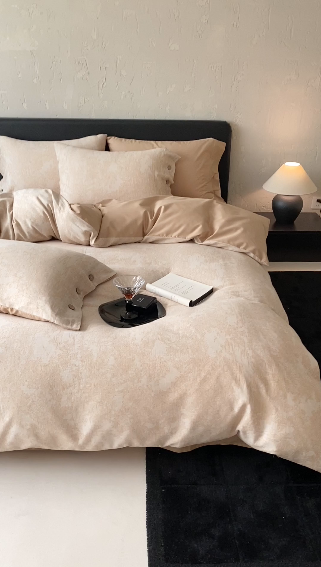 91家纺网 家纺一手货源 找家纺 旷野 2025新款全棉色织提花四件套 雾凇-奶咖