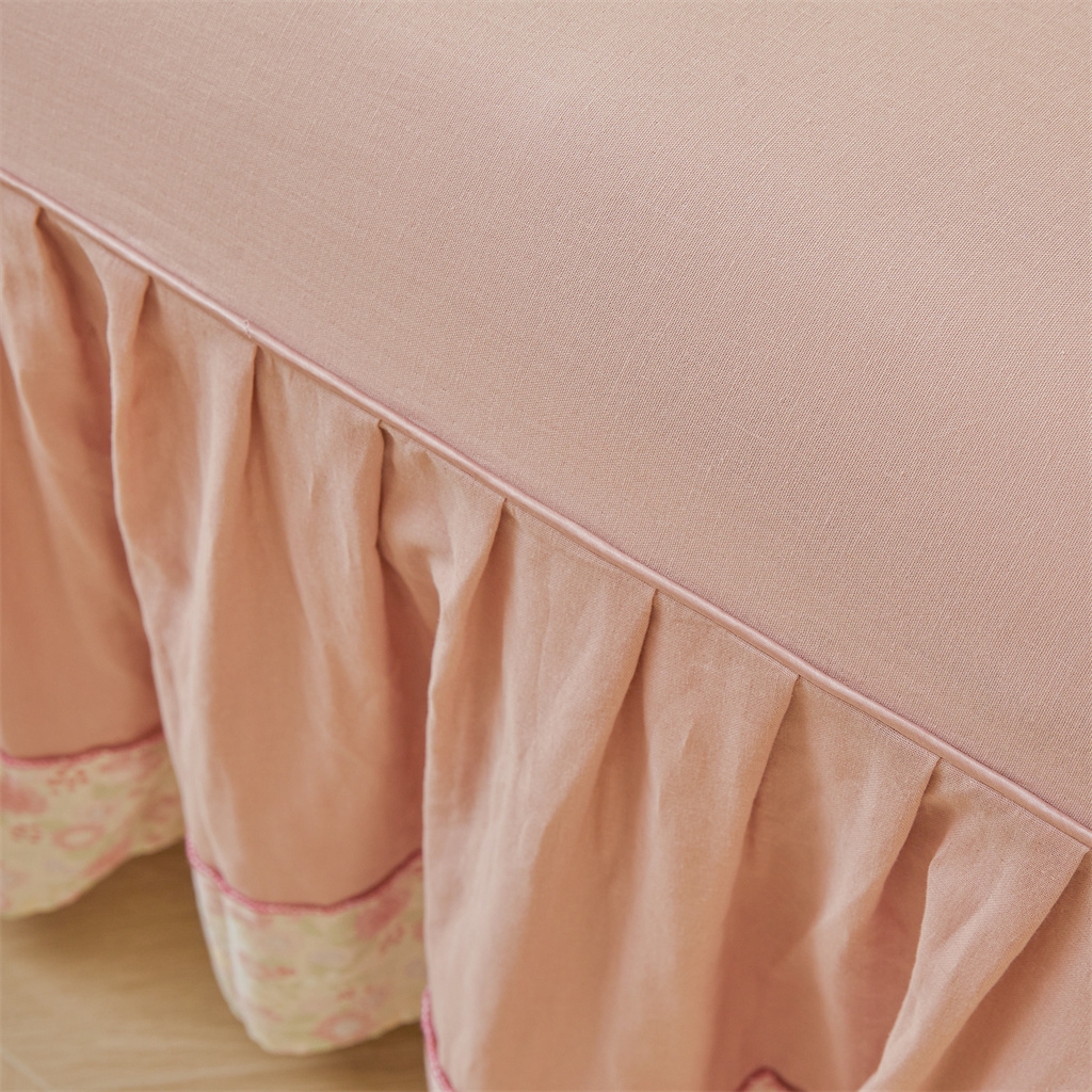 91家纺网 家纺一手货源 找家纺 （总）缦彩 【加微信送买家秀】2025年纯棉母婴级双层纱双拼公主风床裙