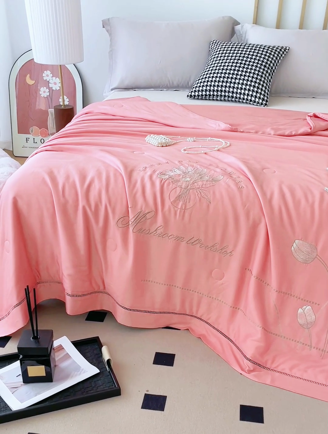 91家纺网 家纺一手货源 找家纺 （总）优姿家纺 2025新款60S天丝绣花镂空夏被2