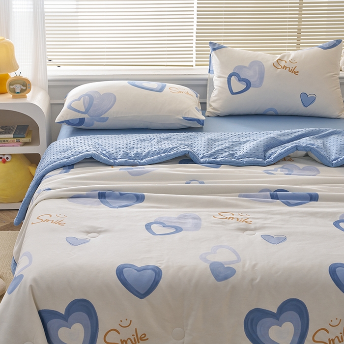 91家纺网 家纺一手货源 找家纺 暖阳 2025年新款纯棉豆豆夏被夏凉被被子被芯 豆豆-浪漫心语