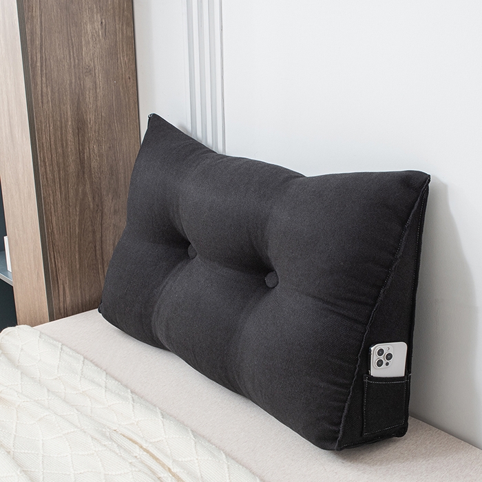 91家纺网 家纺一手货源 找家纺 美达人2025新款韩国绒三角靠背 三角单人  黑灰