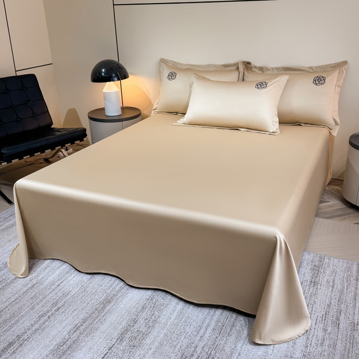 91家纺网 家纺一手货源 找家纺 KA家纺 2025春夏新款全棉绣花四件套 小香系列 小香香槟金