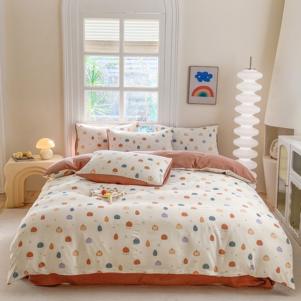 91家纺网 家纺一手货源 找家纺 富缦庭2025新款A类针织双层纱四件套快乐空间