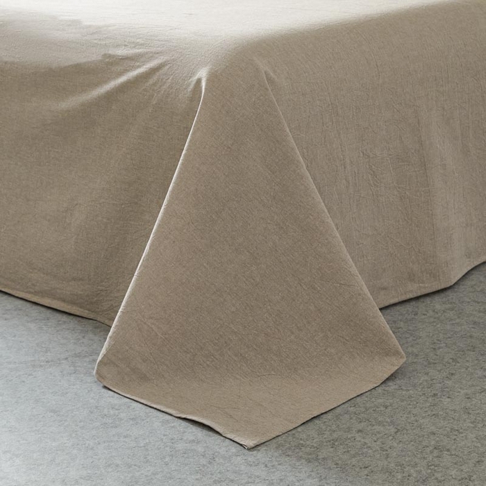 91家纺网 家纺一手货源 找家纺 AB家纺 2025新款三层款皱皱纱条纹四件套 小半-松果褐