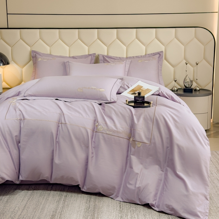 91家纺网 家纺一手货源 找家纺 （总）U品汇  2025新款纯棉全棉长绒棉刺绣绣花高端礼盒四件套-叶夕