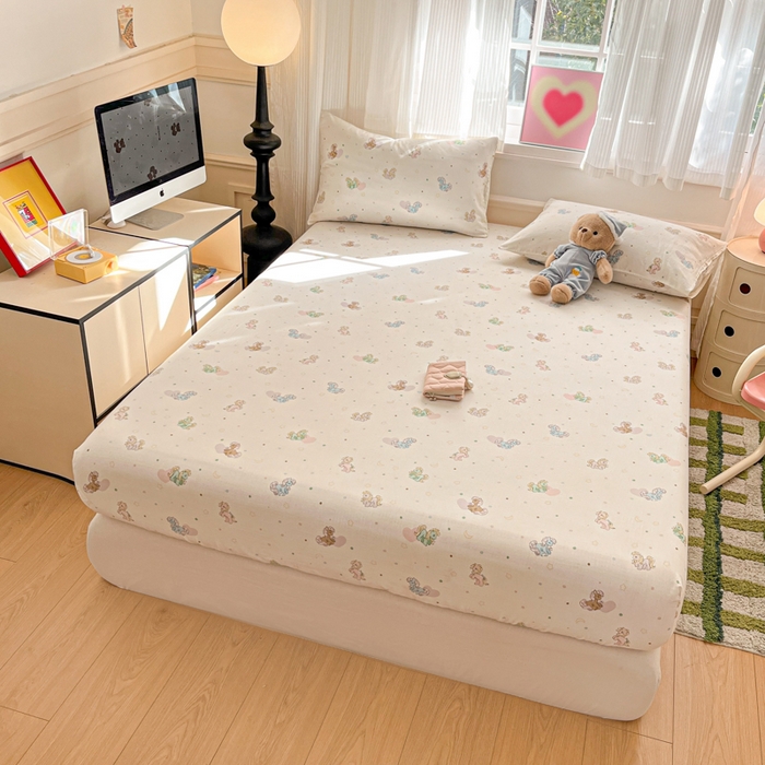 91家纺网 家纺一手货源 找家纺 博雅 2025新款全棉A类双层纱床笠 小马宝莉